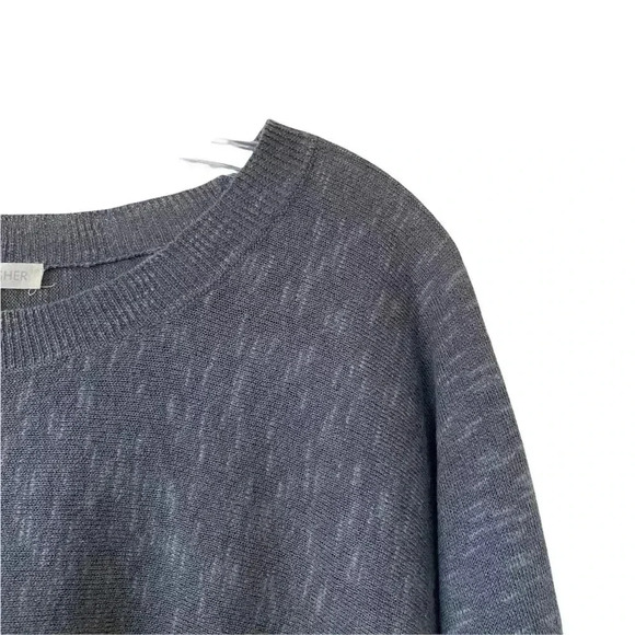 Eileen Fisher Gray Sweater XS Linen Blend Space Dye Crewneck Long Sleeves - Picture 4 of 9